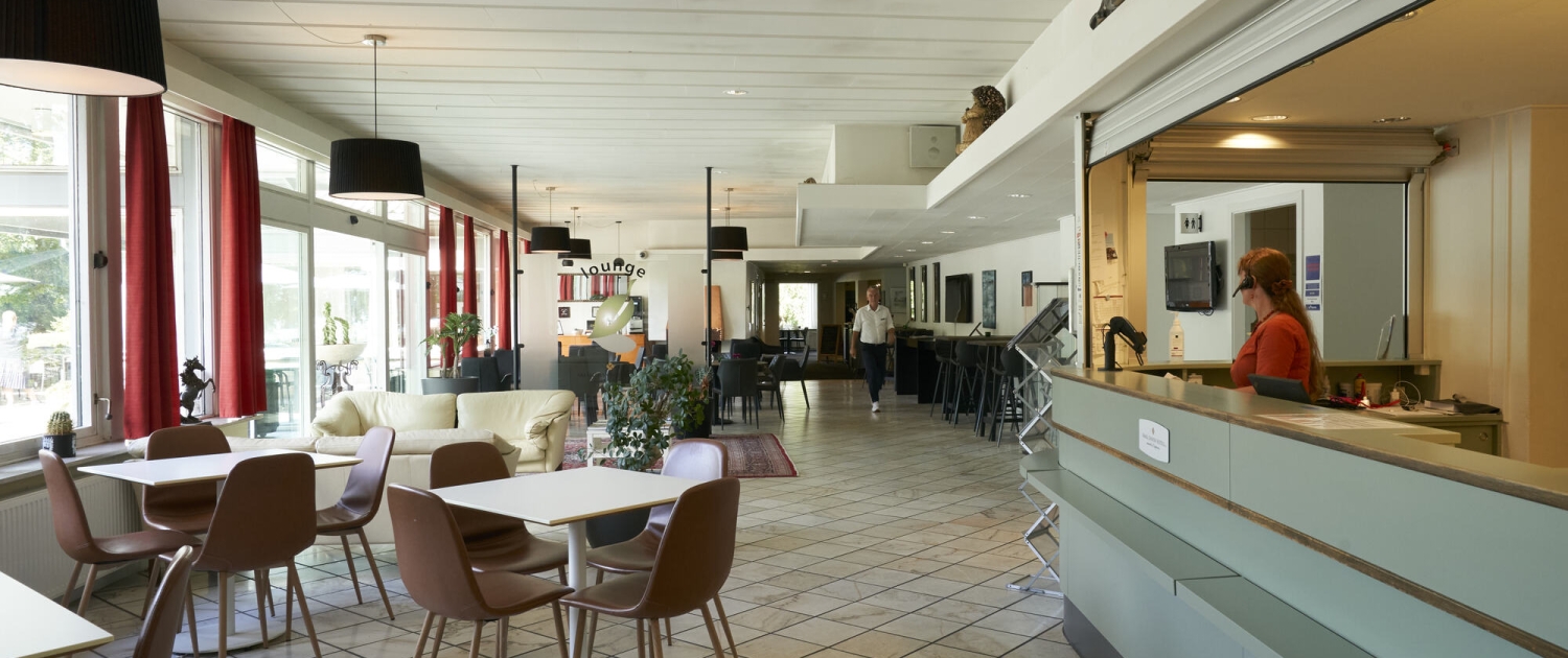 Reception hos Hotel Skanderborghus