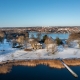 Området ved Hotel Skanderborghus dækket med sne